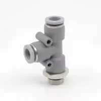 Тройник пластиковый цанговый T-образный с резьбой PRTY-1/4-10 Pemaks