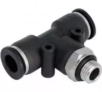 Тройник пластиковый цанговый T-образный с резьбой PRTOM-M5-6 Pemaks