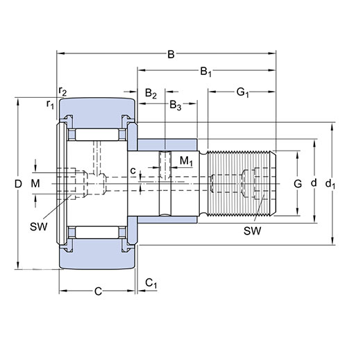Опорный ролик KRE 72 PPA SKF Опорный ролик KRE 72 PPA SKF