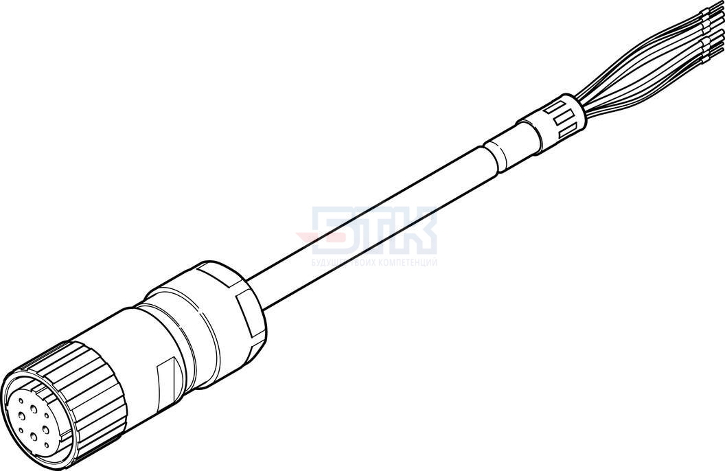 Электродвигатель кабельный. SMPO-8e Festo. Розетка штекерная Nebu-m12w8-k-10-n-le8. Кабель для электродвигателя. 060-45650650-10q.