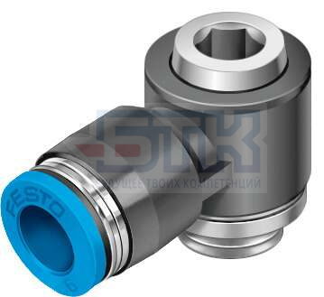 186155 Угловой штуцер с цанговым зажимом и резьбой QSLV-G3/8-12-I FESTO 186155 Угловой штуцер с цанговым зажимом и резьбой QSLV-G3/8-12-I FESTO