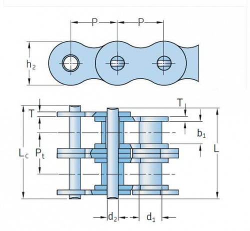 Цепь приводная роликовая двухрядная PHC 10B-2X5MTR SKF Цепь приводная роликовая двухрядная PHC 10B-2X5MTR SKF