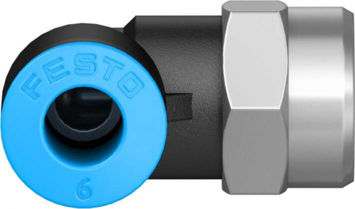 153274 Угловой штуцер с цанговым зажимом и резьбой QSLF-1/8-6-B FESTO 153274 Угловой штуцер с цанговым зажимом и резьбой QSLF-1/8-6-B FESTO