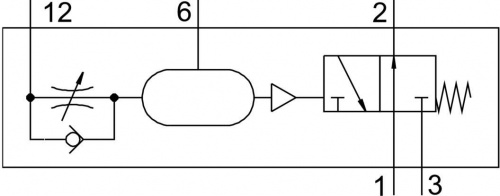 5754 Клапан задержки времени VZO-3-PK-3 FESTO