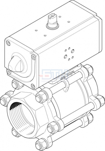 1809661 Шаровой кран с приводом VZBA-4"-GG-63-T-22-F10-V4V4T-PP240-R-90-C FESTO
