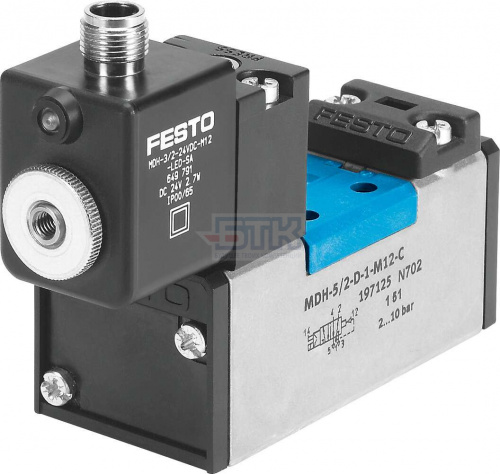 533012 Распределитель с электроуправлением MDH-5/2-D-3-FR-M12-C FESTO 533012 Распределитель с электроуправлением MDH-5/2-D-3-FR-M12-C FESTO