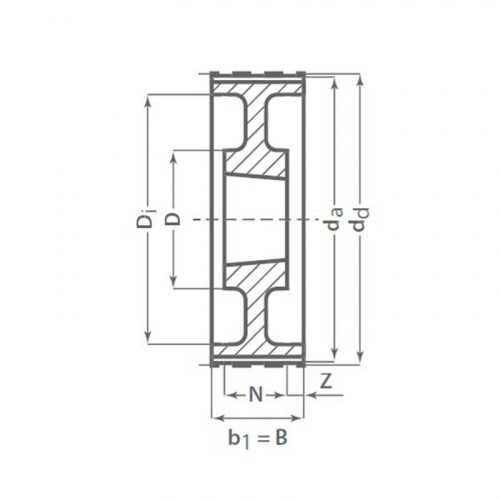 Зубчатый шкив TB 72 14M 85 Optibelt Зубчатый шкив TB 72 14M 85 Optibelt