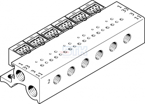 197226 Плита для блочного монтажа MHA1-PR10-3-M3-PI FESTO 197226 Плита для блочного монтажа MHA1-PR10-3-M3-PI FESTO