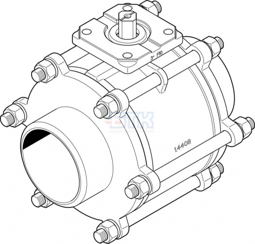 1686705 Шаровой кран VZBA-4"-WW-63-T-22-F10-V4V4T FESTO