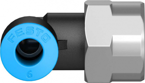 153275 Угловой штуцер с цанговым зажимом и резьбой QSLF-1/4-6-B FESTO 153275 Угловой штуцер с цанговым зажимом и резьбой QSLF-1/4-6-B FESTO