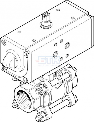 1809653 Шаровой кран с приводом VZBA-1/2"-GG-63-T-22-F0304-V4V4T-PP15-R-90-C FESTO