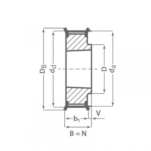 Зубчатый шкив TB 64 8M 30 Optibelt Зубчатый шкив TB 64 8M 30 Optibelt