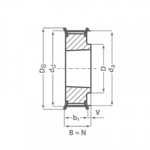 Зубчатый шкив TB 48 5M 25 Optibelt Зубчатый шкив TB 48 5M 25 Optibelt