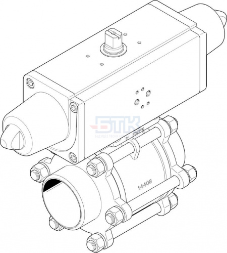 1774112 Шаровой кран с приводом VZBA-3"-WW-63-T-22-F0710-V4V4T-PS180-R-90-4-C FESTO