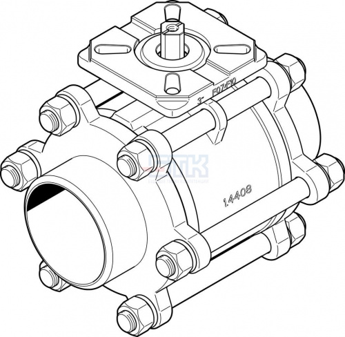1686704 Шаровой кран VZBA-3"-WW-63-T-22-F0710-V4V4T FESTO