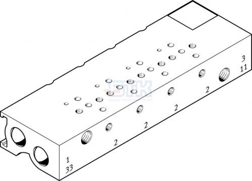 197251 Плита для блочного монтажа MHA1-PR10-3-M3-PI-PCB FESTO