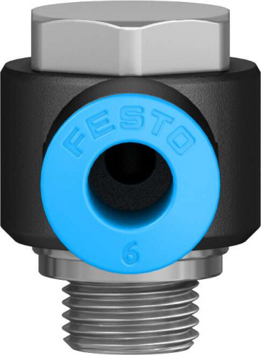 186138 Угловой штуцер с цанговым зажимом и резьбой QSLV-G1/8-6 FESTO 186138 Угловой штуцер с цанговым зажимом и резьбой QSLV-G1/8-6 FESTO