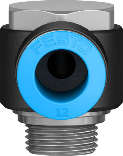 186145 Угловой штуцер с цанговым зажимом и резьбой QSLV-G3/8-12 FESTO 186145 Угловой штуцер с цанговым зажимом и резьбой QSLV-G3/8-12 FESTO